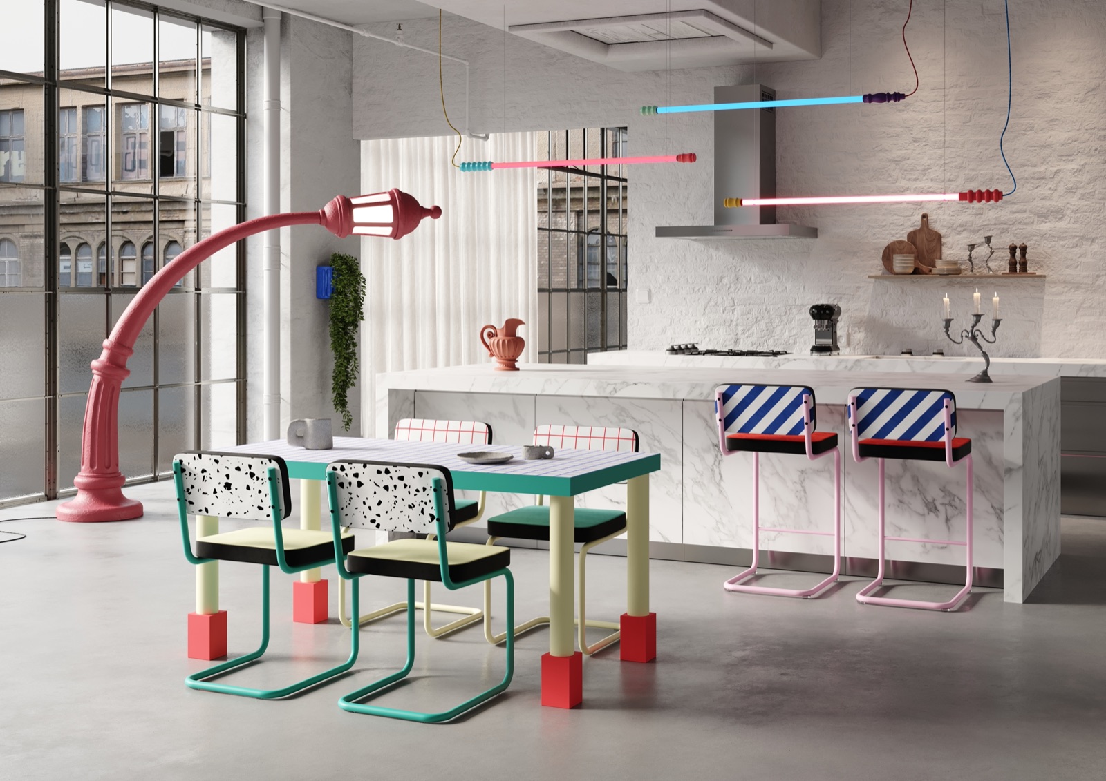 Стул Superchair красная клетка