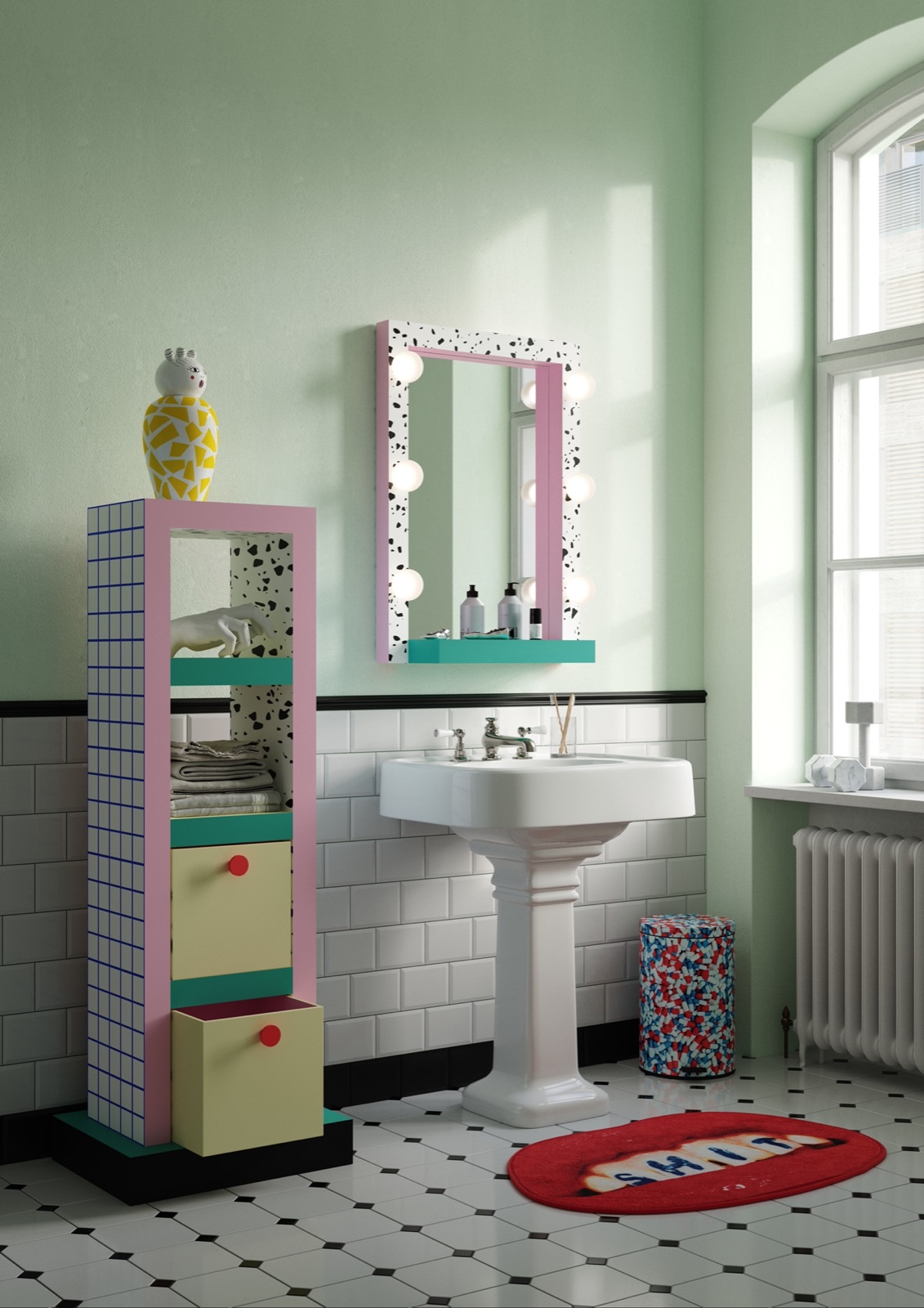 Тумба в ванную Supershelf Bathroom Blue клетка