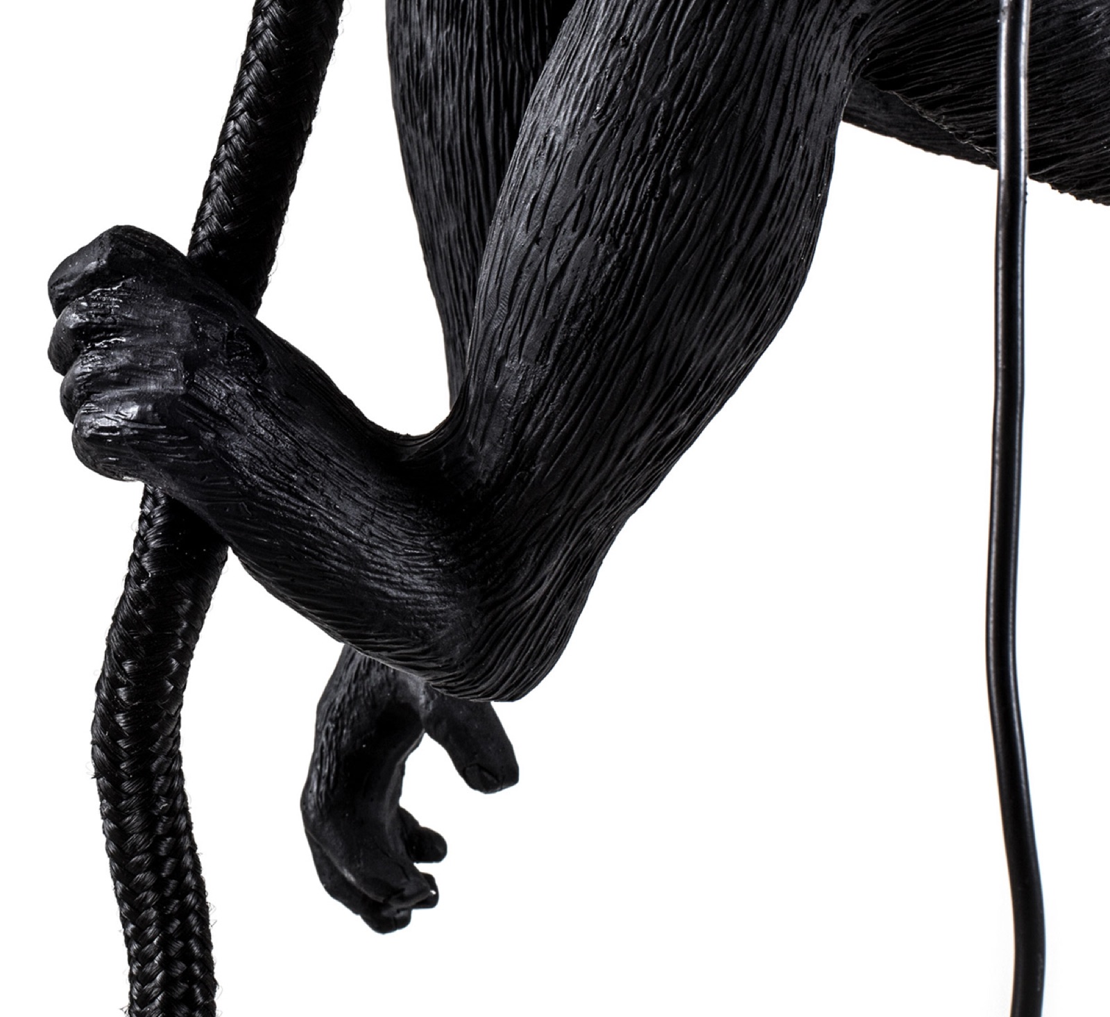 Светильник Monkey чёрный, верёвка для улицы