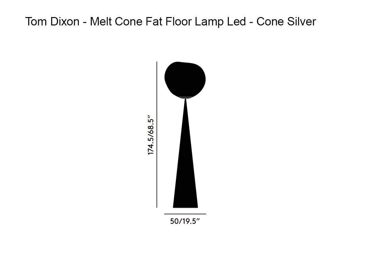 Торшер Melt Cone Fat Led, Cone серебро