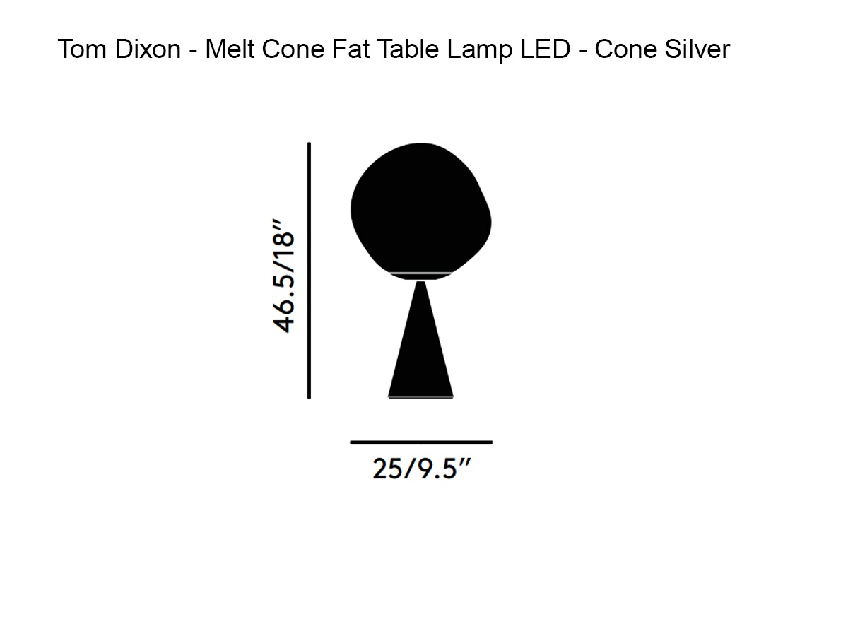 Настольная лампа Melt Cone Fat LED, серебро Cone