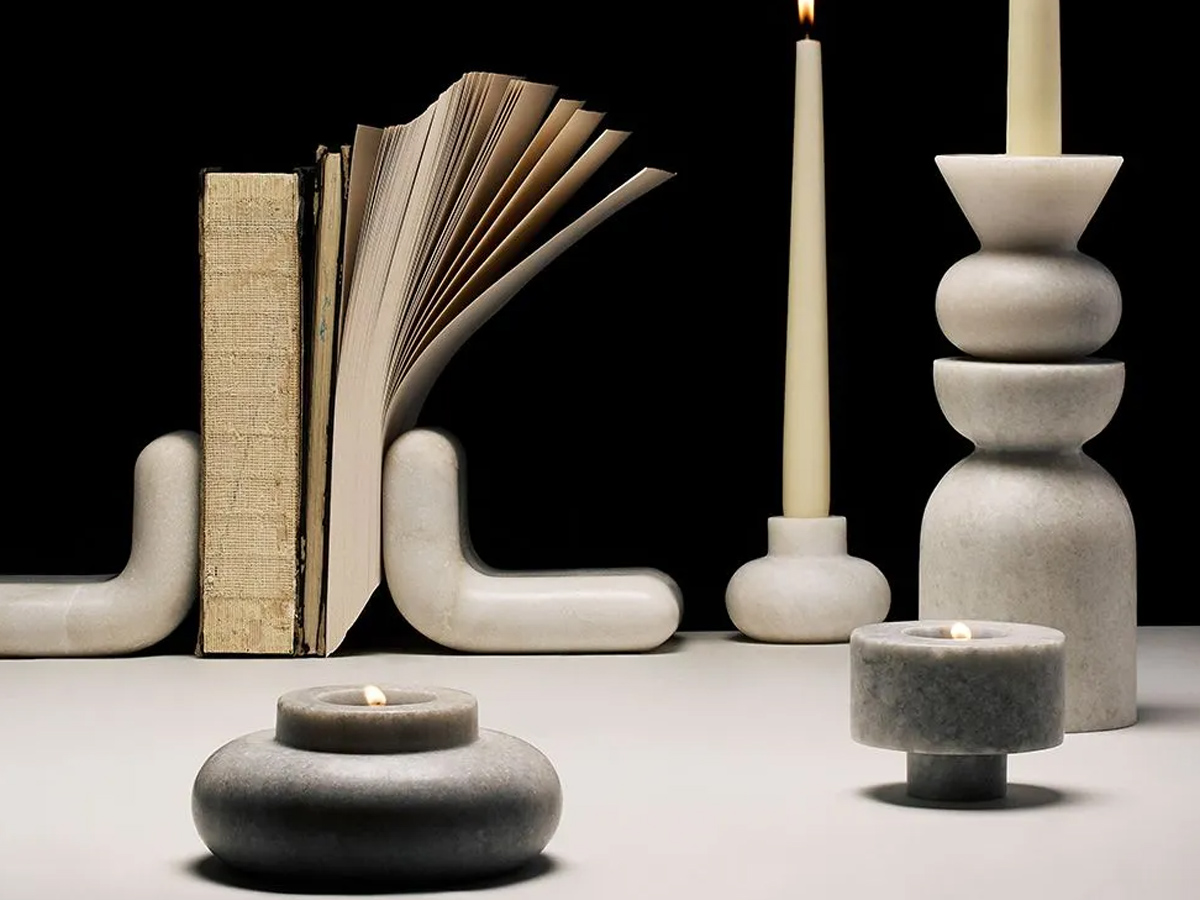 Подсвечник Stone Impilabile, белый