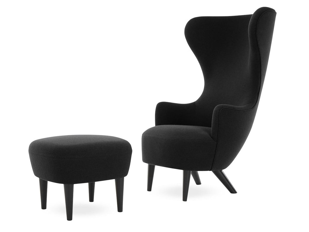 Пуф Wingback, ножки лак чёрный
