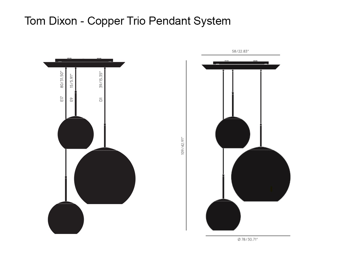 Подвесной светильник Copper Trio System