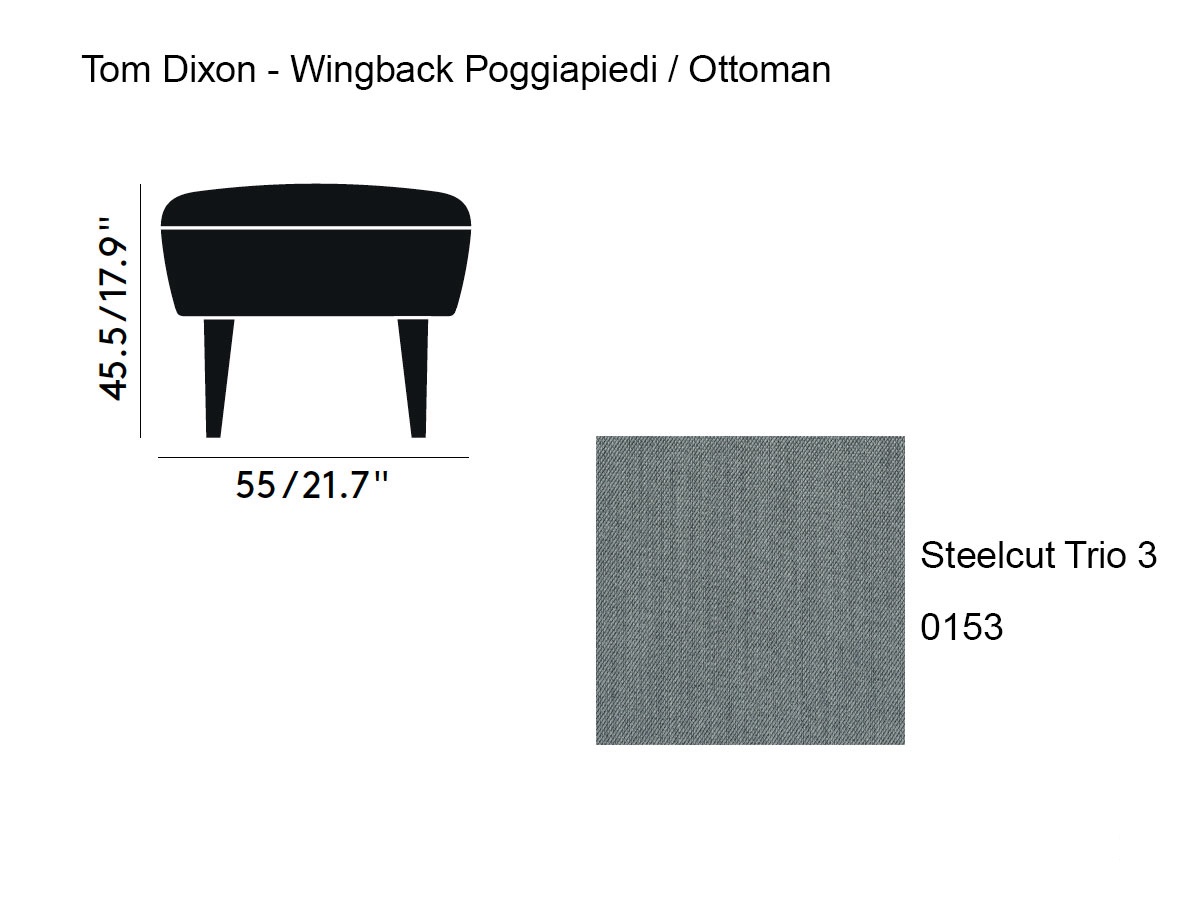 Пуф Wingback, Steelcut Trio 3 0153 / дуб чёрный