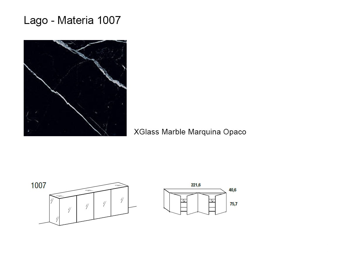 Буфет Materia 100703, мат XGlass Marquina