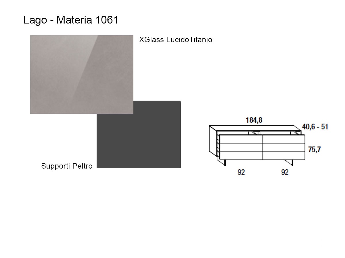 Комод Materia 106103, XGlass титан глянец
