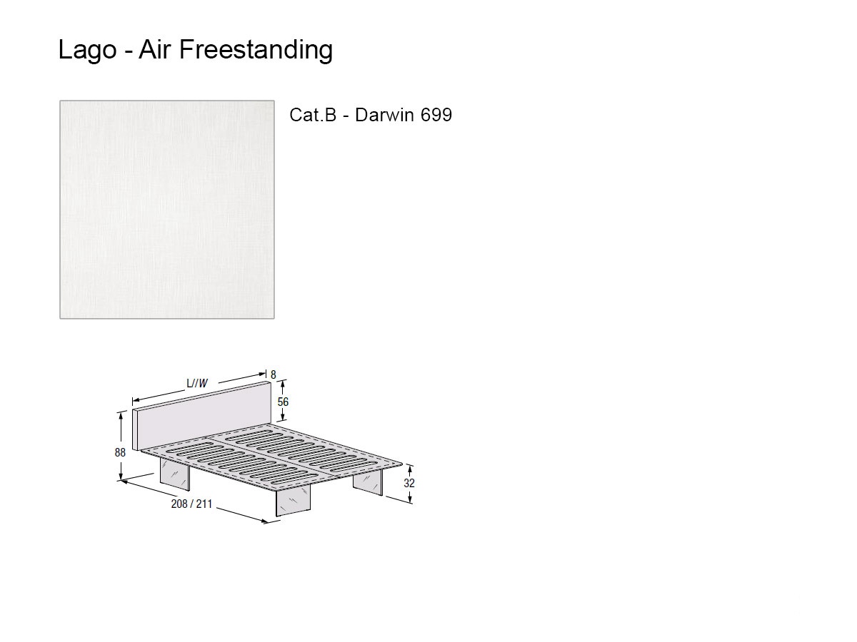 Кровать Air Bed, основание изголовье отдельностоящее 180x200 / Darwin 699
