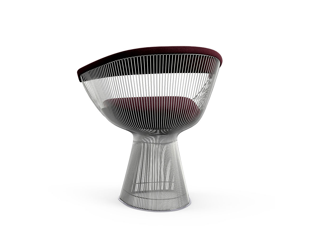 Кресло Platner, никель / бархат Wine