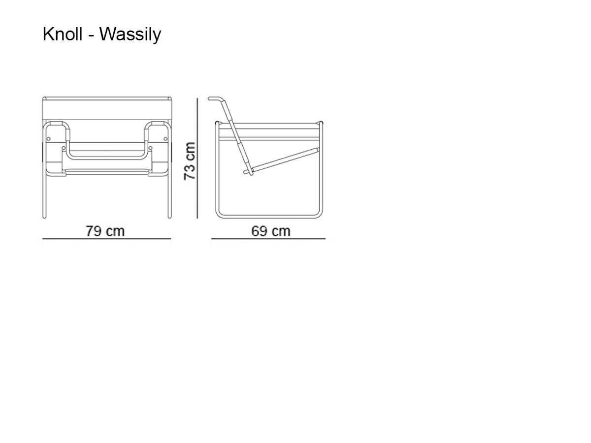 Кресло Wassily, кожа Dark Brown Spinneybeck