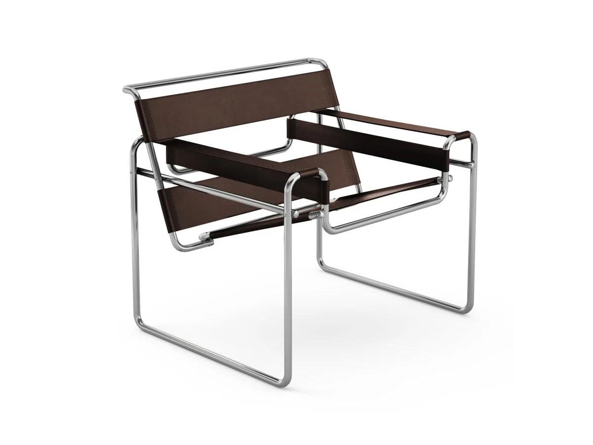 Кресло Wassily, кожа Dark Brown Spinneybeck