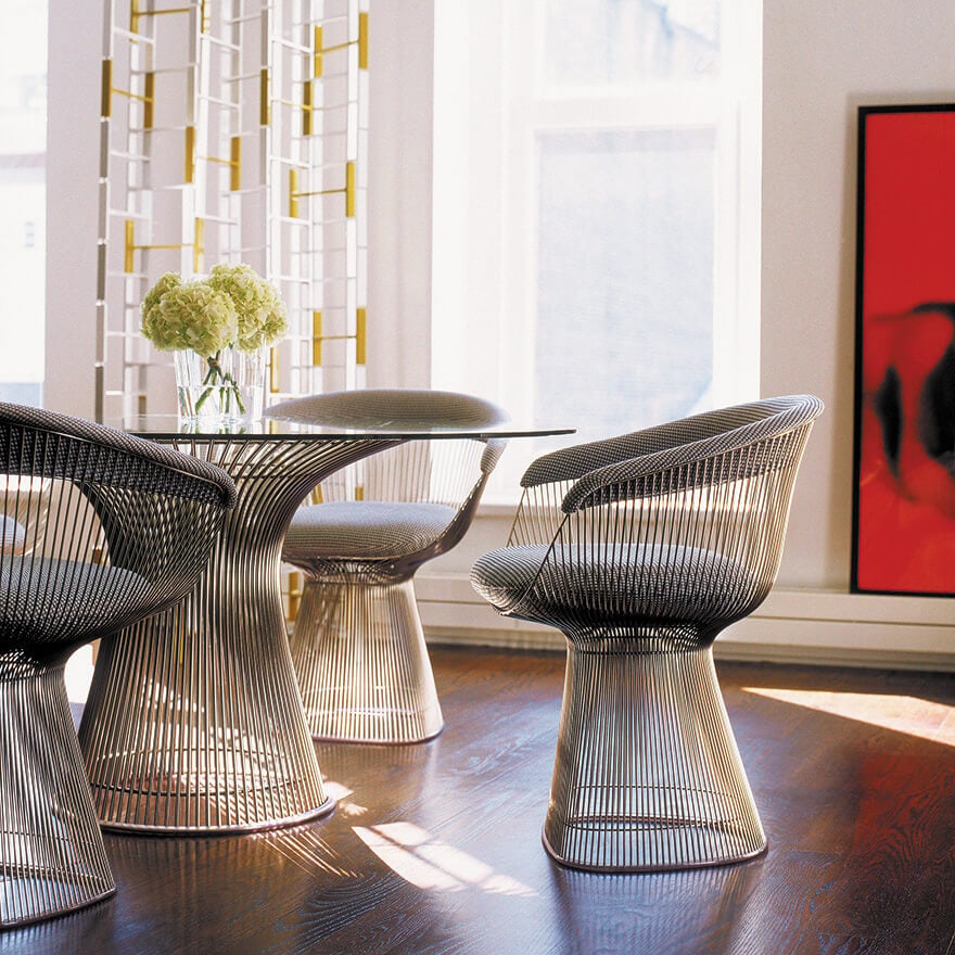 Стол Platner, основание золото