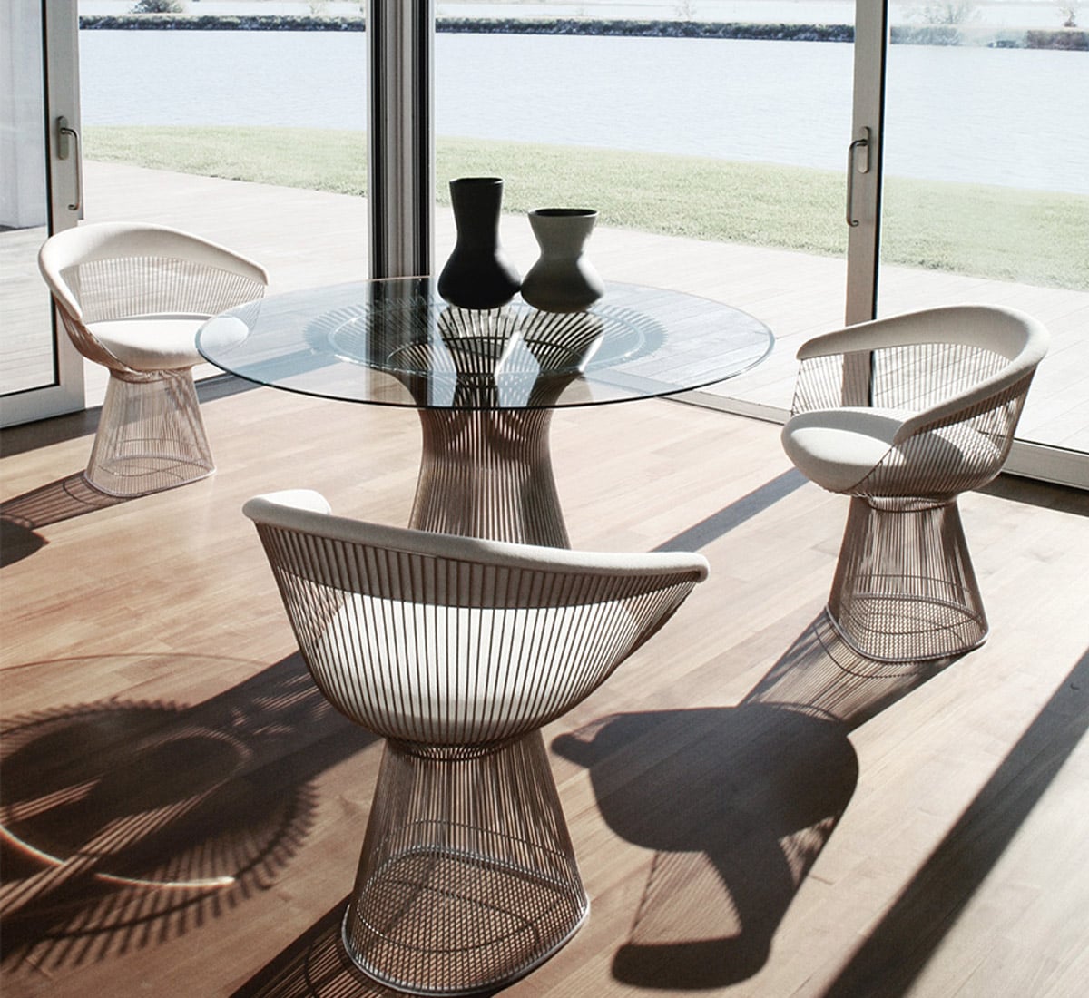 Стол Platner, основание золото