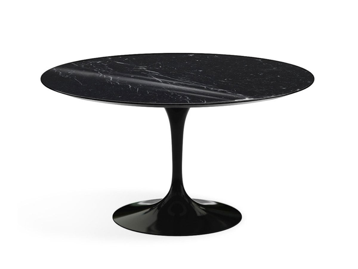 Стол Saarinen круглый Ø 137 см, столешница мрамор чёрный Marquina / Rilsan чёрный