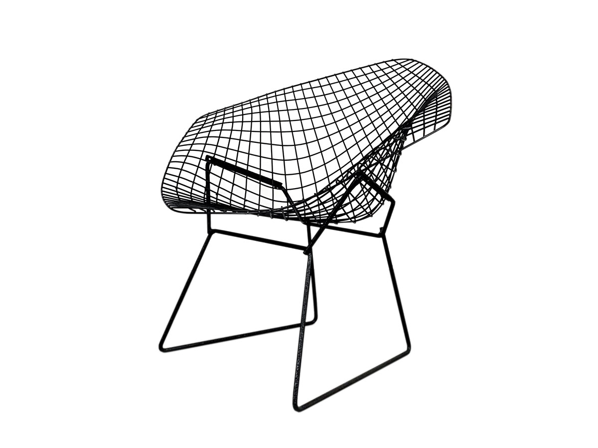 Кресло Bertoia Diamond для улицы, чёрное