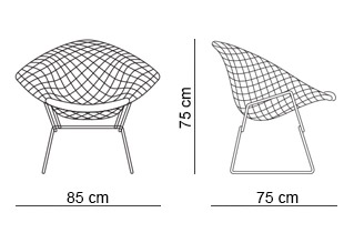 Кресло Bertoia Diamond, Struttura золото
