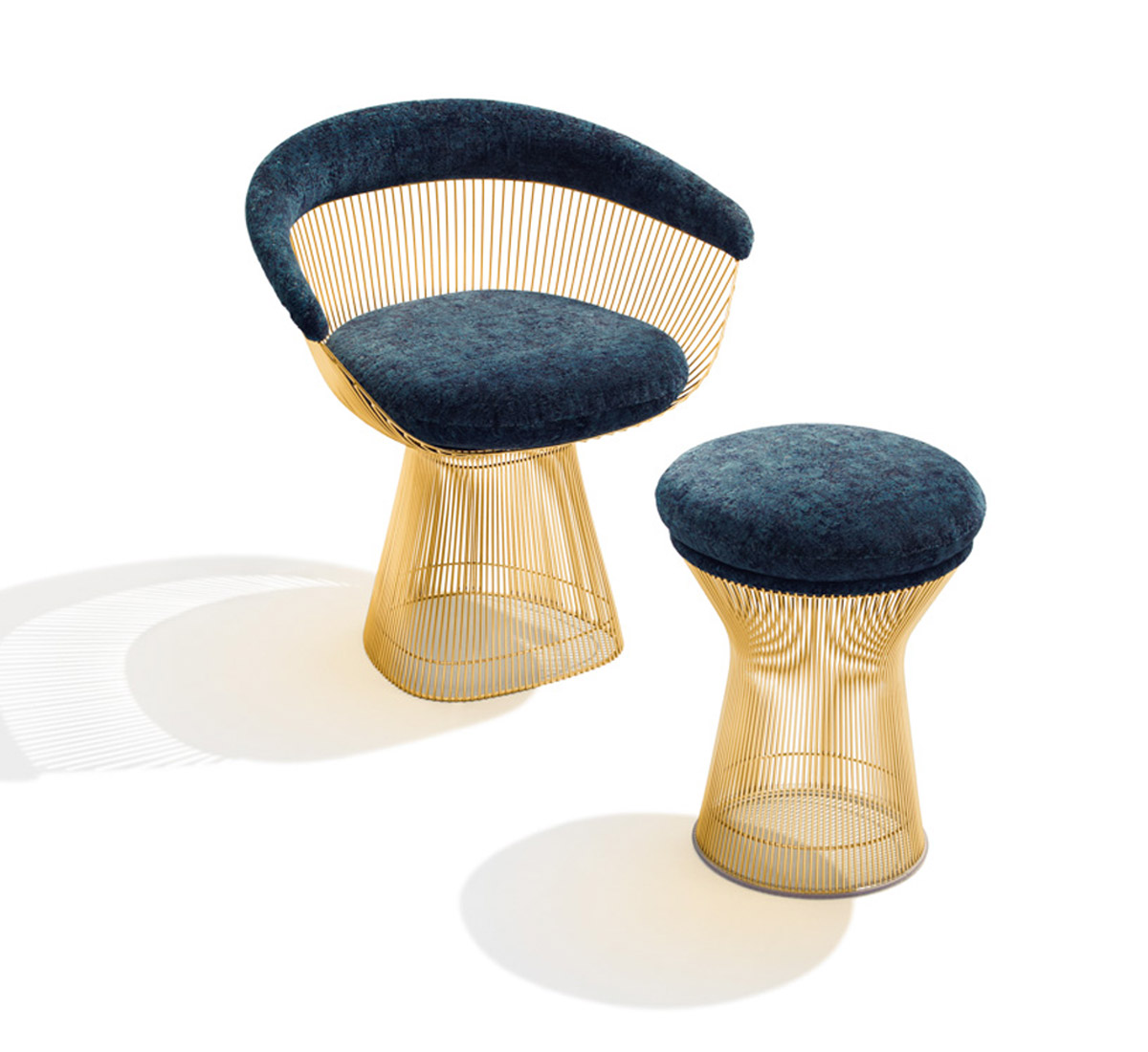 Кресло Platner, основание золото
