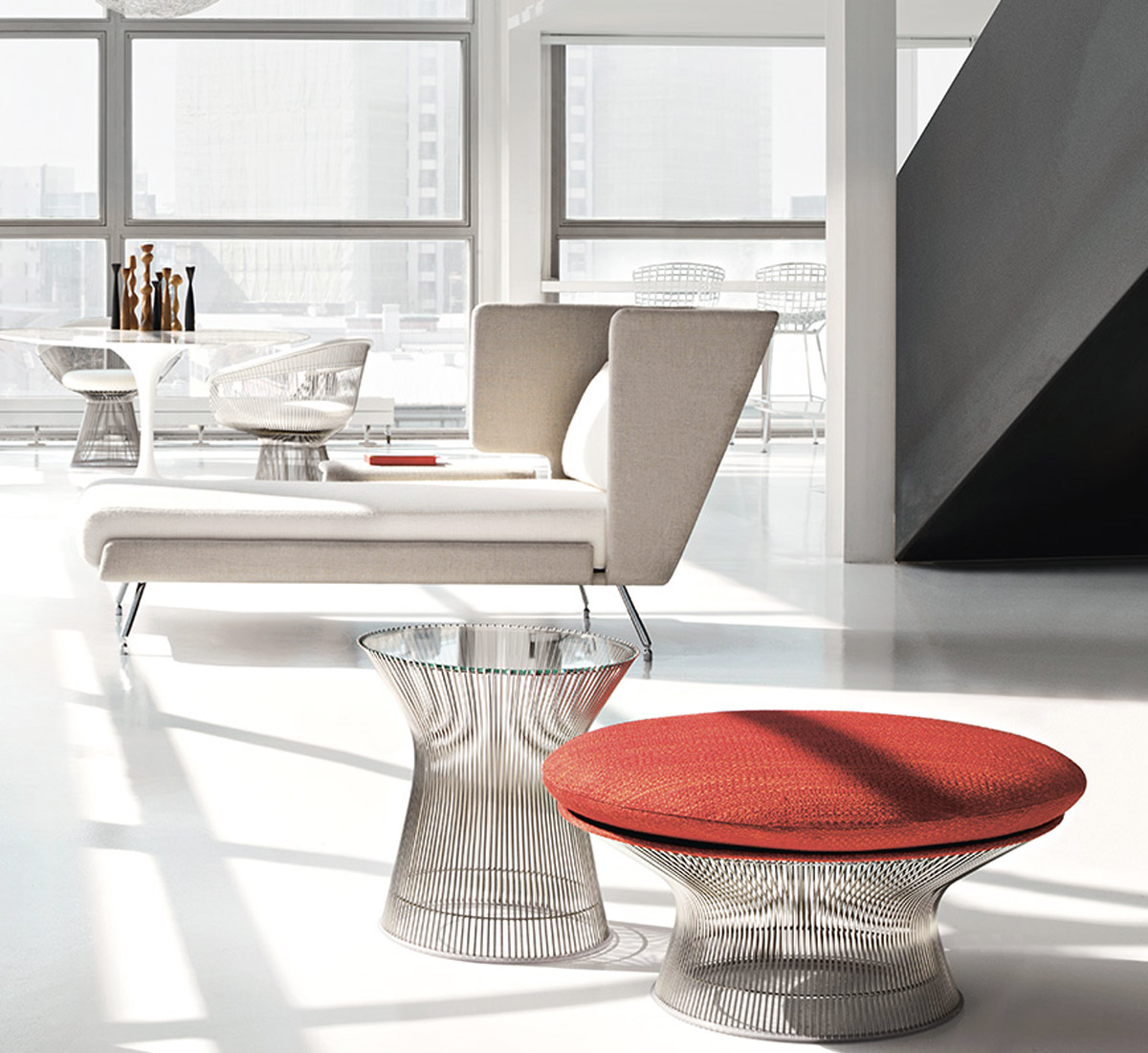 Журнальный столик Platner Ø 40, основание золото