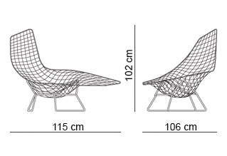 Кресло Bertoia Asimmetrica