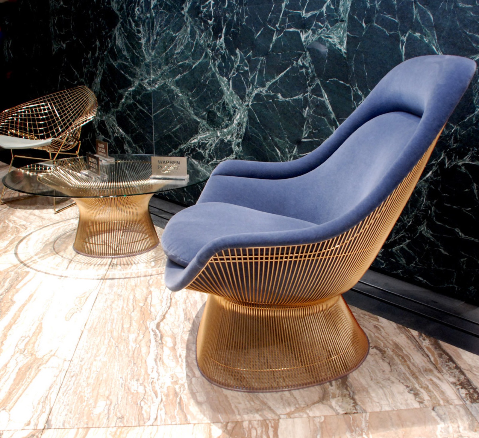 Кресло Platner Easy, основание золото
