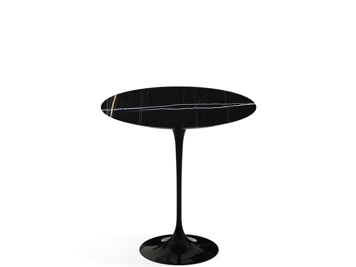 Журнальный столик Saarinen Ø 51, Sahara Noir глянец / чёрный Rilsan