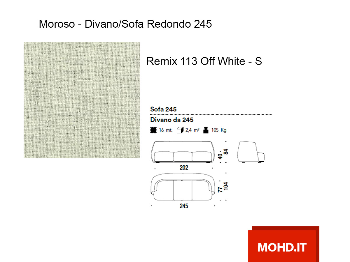 Диван Redondo 245 Remix 113 Off белый