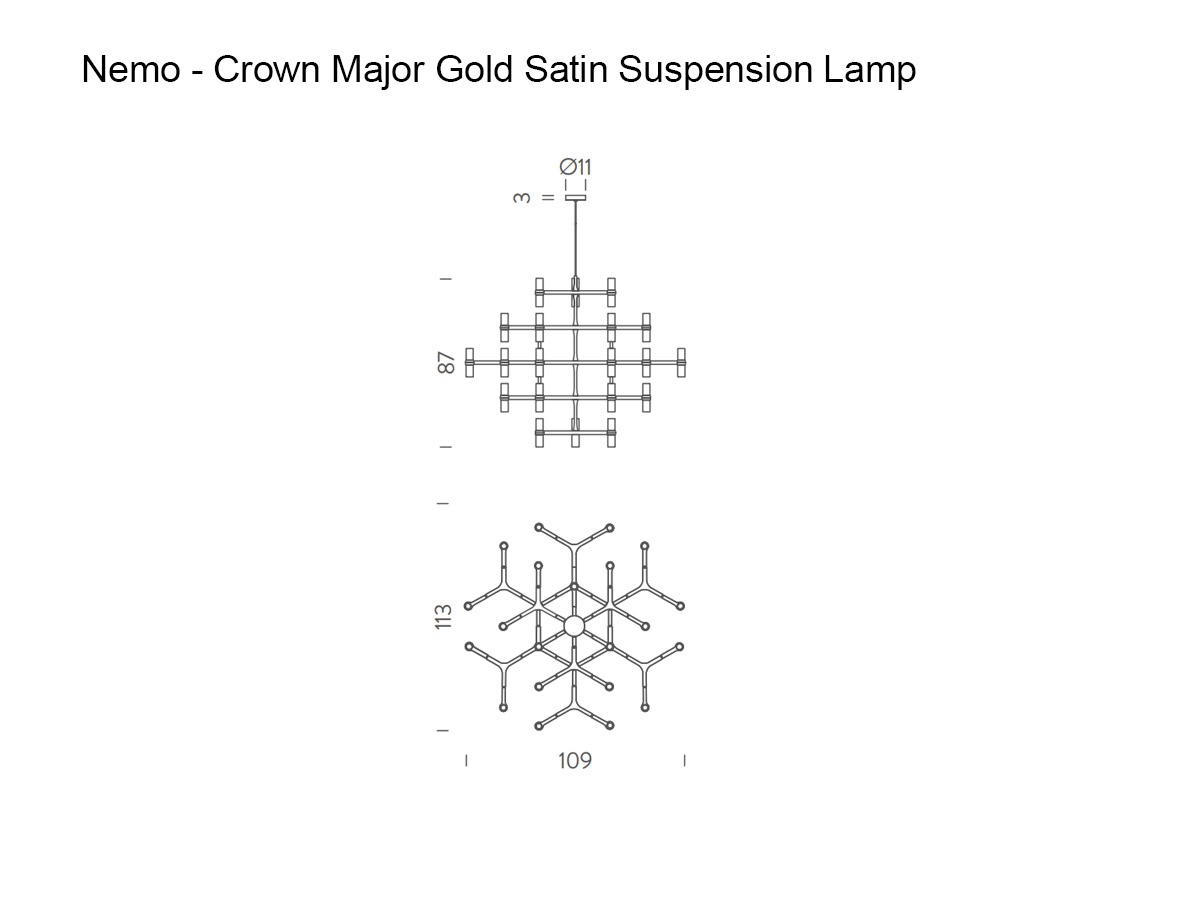 Подвесной светильник Crown Major золото Satin