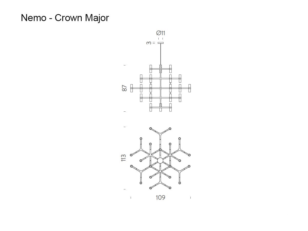 Подвесной светильник Crown Major чёрный, Cavo прозрачный