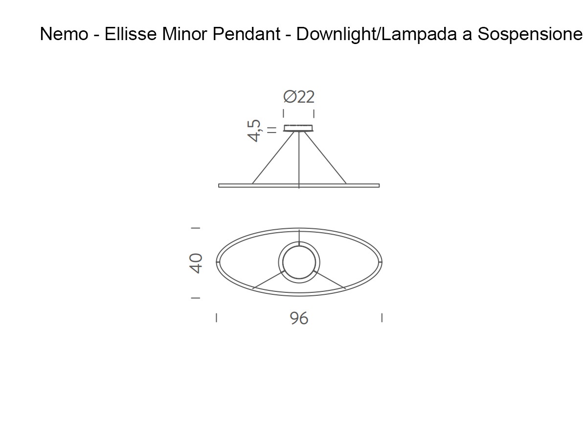 Подвесной светильник Ellisse Minor, Downlight