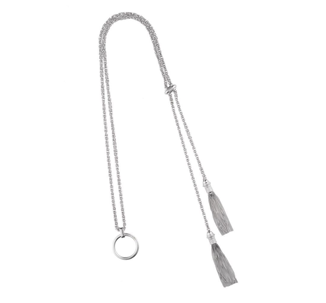 Колье Pompon Eyeglass Holder Long, серебро 925
