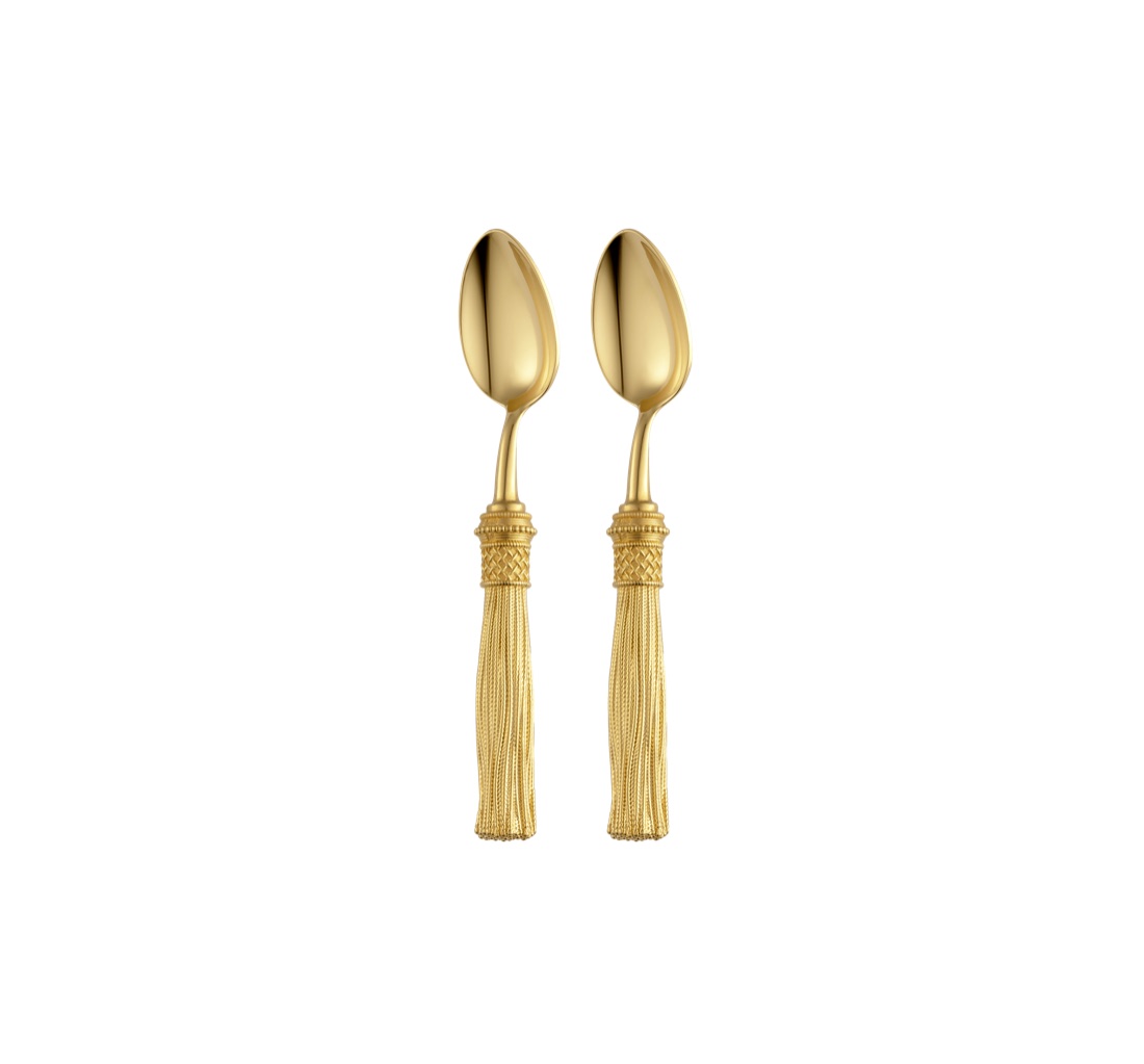 Кофейная ложка Pompon, 2 предмета, посеребрение, позолота