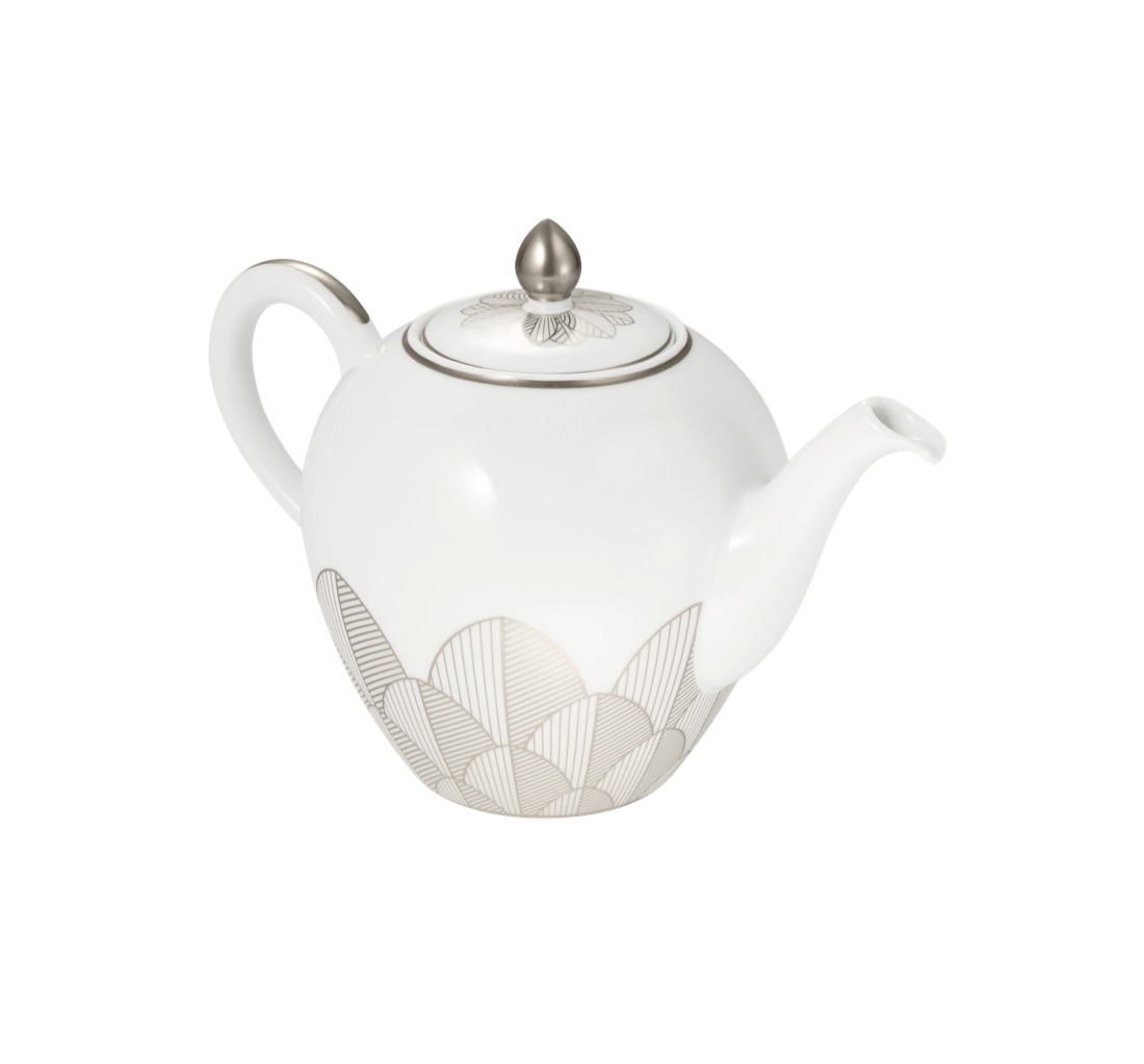 Чайник заварочный Malmaison Impériale 5L, отделка платина, круглый, фарфор