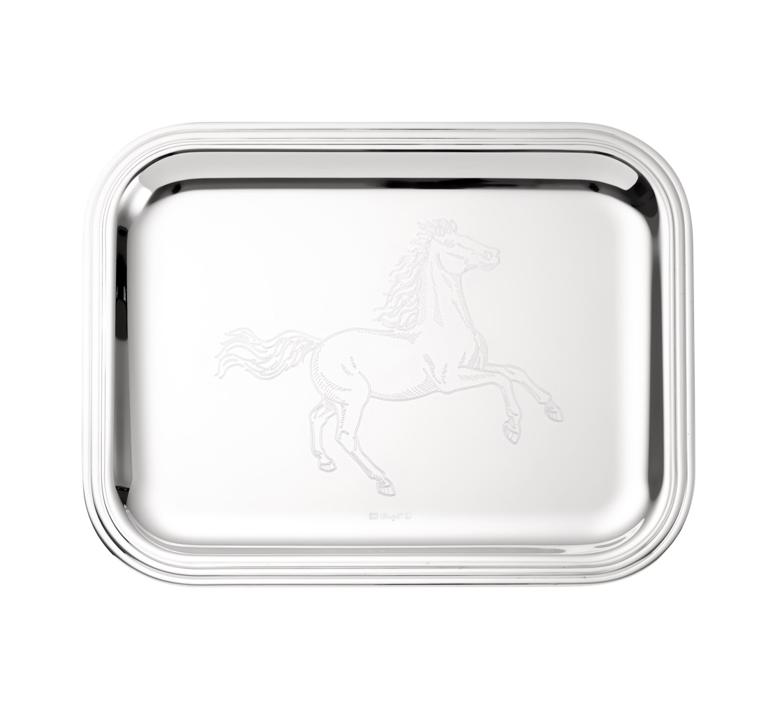 Поднос Albi 6x Horse Engraving, 26 × 20 см, посеребрение