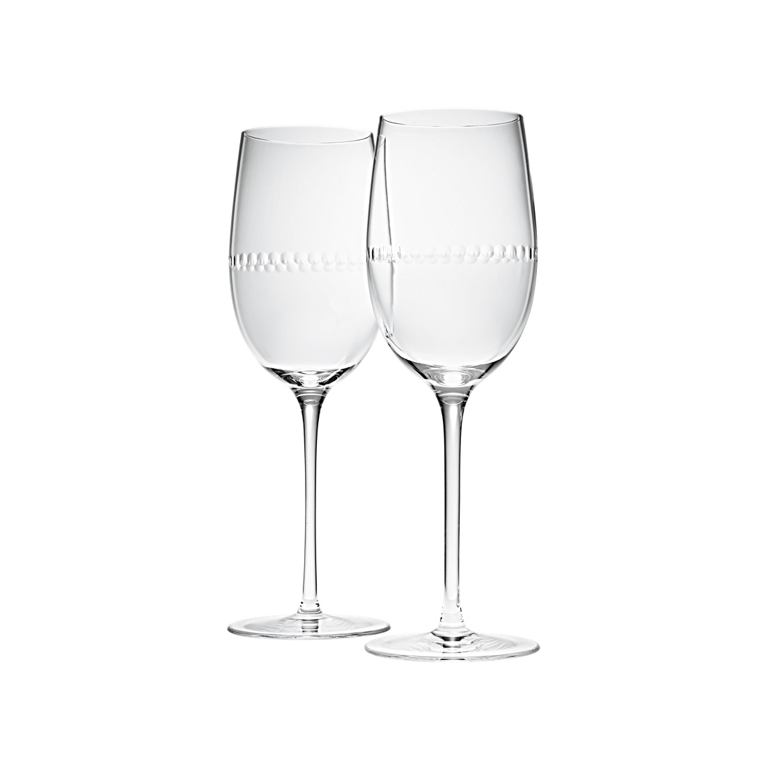 Бокал для вина Perles White es, 2 предмета, хрусталь