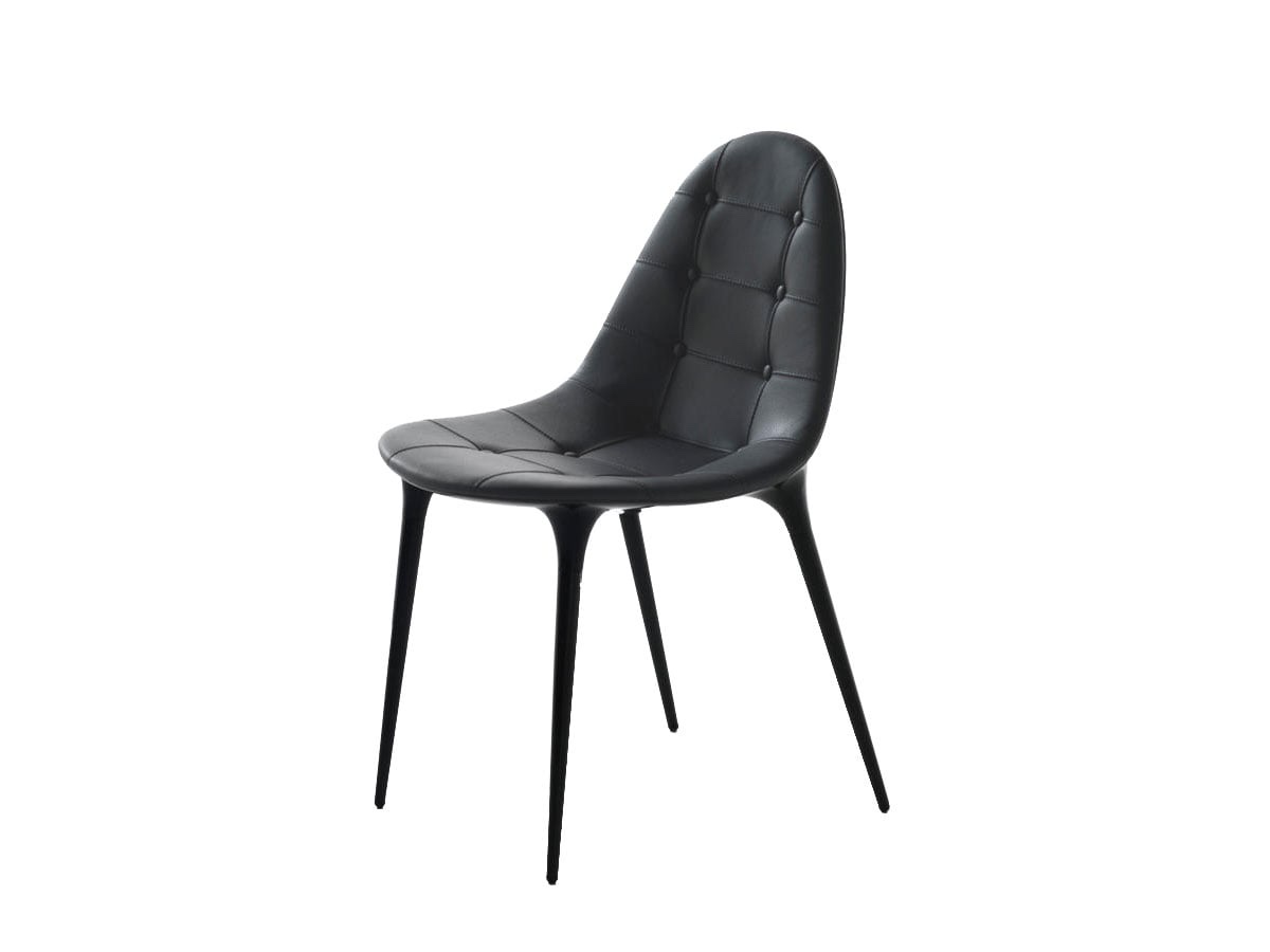 Стул 245 Caprice, Scocca Nylon чёрный мат / кожа 606 графит