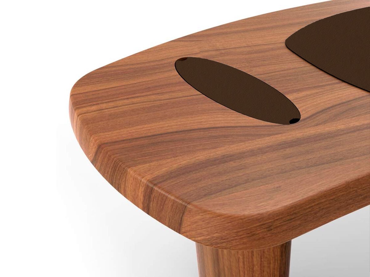 Письменный стол 538 Petit Bureau En Forme Libre Pro, орех Canaletto, Cuoio Tabacco