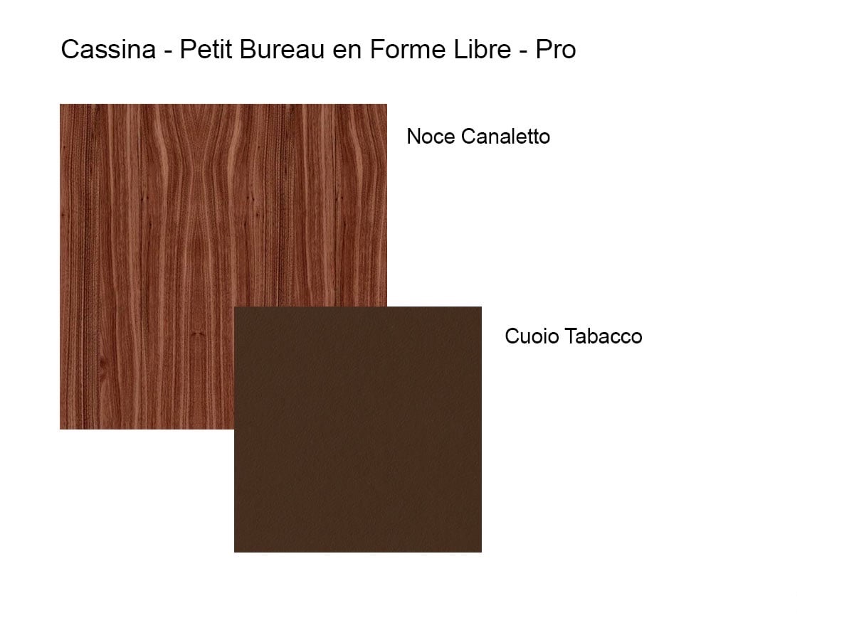 Письменный стол 538 Petit Bureau En Forme Libre Pro, орех Canaletto, Cuoio Tabacco